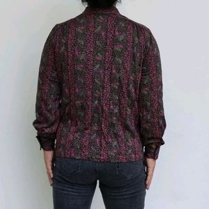 'Birds-on-a-perch' Vintage Blouse