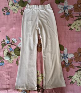 Cream Bell Bottom Pants