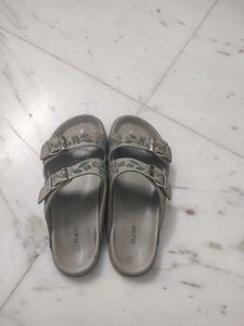 Embroidered Buckle Sandals