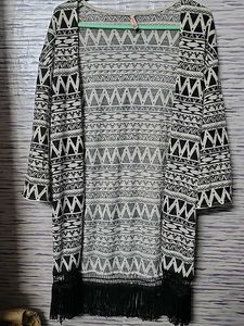 Boho Geometric Print Kimono Cardigan
