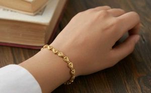 Gold Heart Link Bracelet