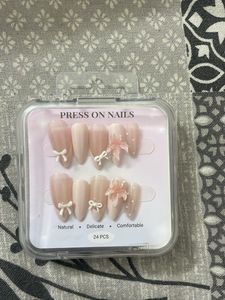 Cute Press On Nails with Bows