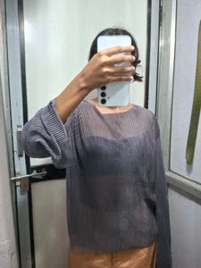 Pleated Bell Sleeve Top