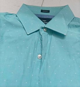 Park Avenue Men's Teal Polka Dot Button-Up Shirt