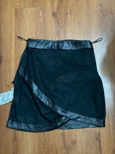 Black Faux Leather Mini Skirt