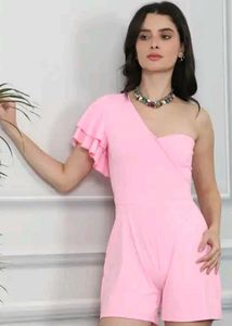 Shein One Shoulder Flutter Sleeve Panelled Playsui