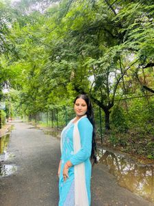 Beautiful Blue Kurta Set with White Dupatta