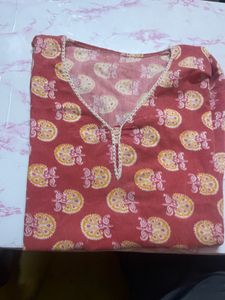 Women's Red Printed Kurta
