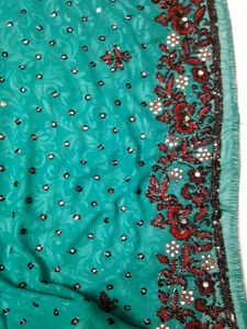 💥Offer 💥Sequence Saree With Heavy Pallu