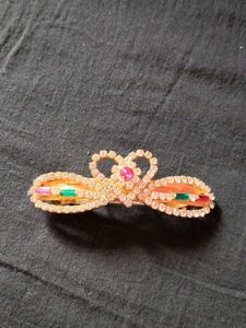 Sparkling Bow Hair Clip with Rhinestones