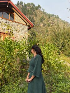 Boho Green Wrap Top &amp; Skirt Set