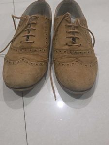 Tan Suede Brogue Shoes