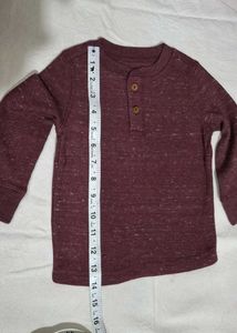 Cute Burgundy Long Sleeve T Shirt