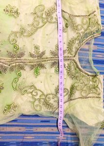 Stunning Green Embroidered Gaon Set