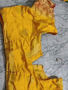Vibrant Yellow Brocade Blouse