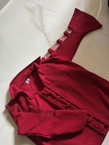 Red Corset Style Crop Top