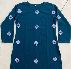 Embroidered Elephant Short Kurti