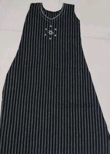 Striped Kurta with Embroidery