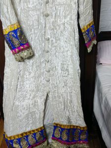 Velvet Off White Aline Frock