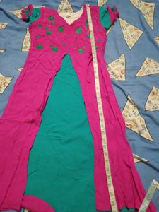 Elegant Pink &amp; Teal Kurta Set