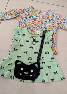 12-18 Months Kids Branded Tshirt / Frock Combo