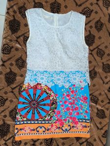Bohemian Print Lace Dress