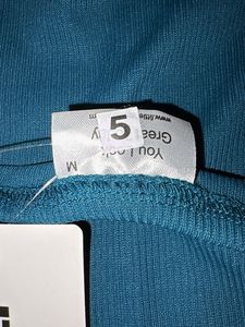 Teal Ribbed Strapless Tube Top