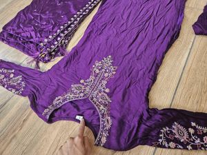 Elegant Purple Embroidered Kurta Set