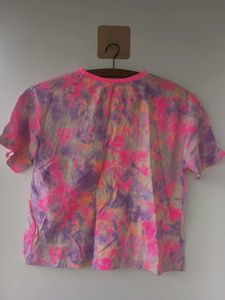 Tie-Dye Graphic T-Shirt Fluorescent pink