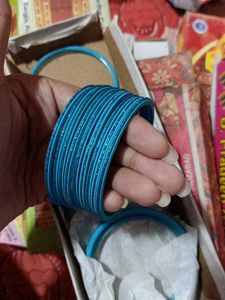 Sparkling Teal Bangles Set 2.6