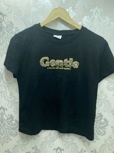 Black "Gentle" Graphic T-Shirt