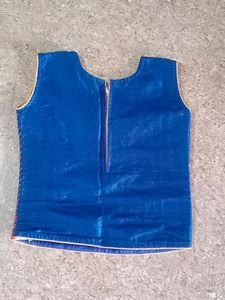 Lehanga Choli Orange With Navy Blue Color