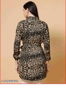 Leopard Print Shirt Dress for 100