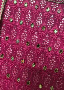 Elegant Maroon Embroidered Gown with Dupatta