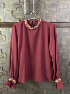 DARK COLOURED HIGH NECK MADAME SHIRT