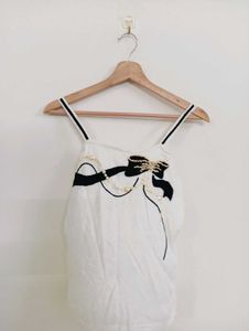 White Cami Top with Bow Detail