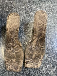 zara Snake Print Heeled Sandals-37