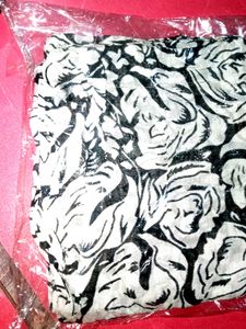 Black Flower Stole Dupatta Scarf
