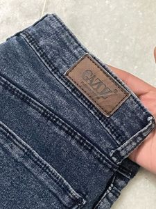 Trendy Washed Denim Cargo Jeans