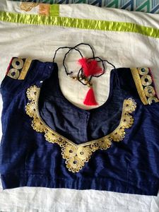 Elegant Navy Blue saree &amp; blouse
