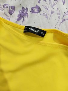 Bright Yellow Cold Shoulder Top