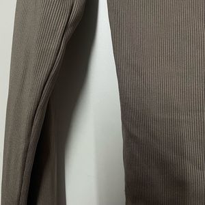 Ribbed Square Neck Long Sleeve Top