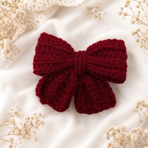 Handmade Crochet Hair Bow Clip