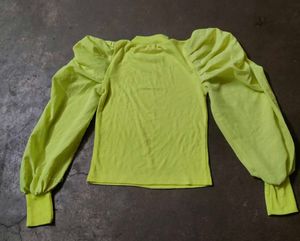 Neon Green Puff Sleeve Top