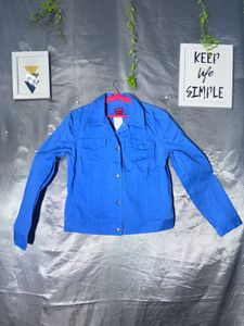 Chaps Blue Button-Up Jacket