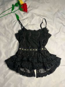 Black Lace Camisole Top
