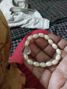 Heart Crystal Pearl Bracelet