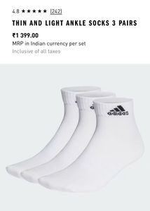 Adidas 3 Pairs Socks