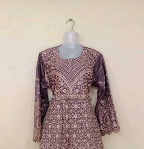 Embroidered Anarkali Kurta with Skirt Set