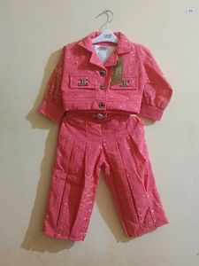 Girls' Pink Jacket & Pants Set